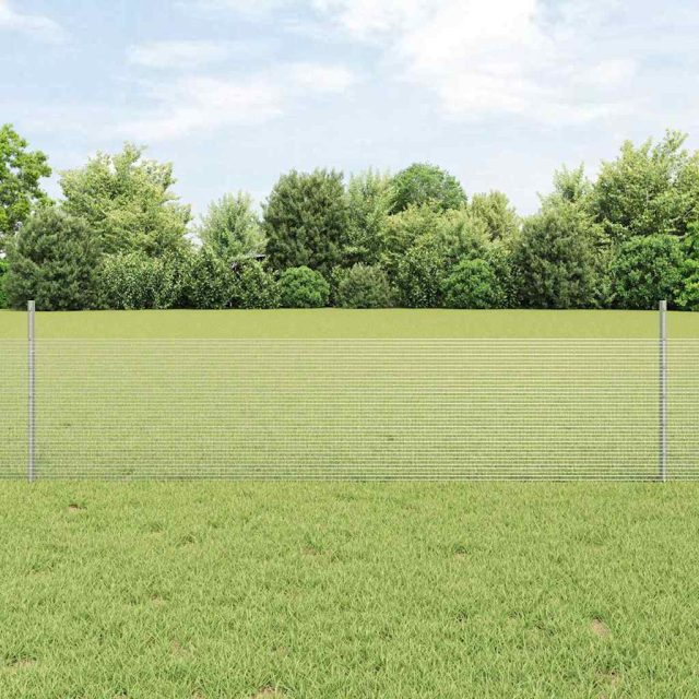 vidaXL Geschweißter Drahtzaun mit Pfosten 10 x 0,5 m Verzinkter Stahl