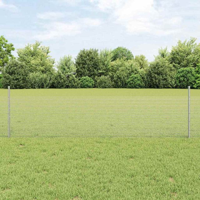 vidaXL Geschweißter Drahtzaun mit Pfosten 10 x 0,5 m Verzinkter Stahl