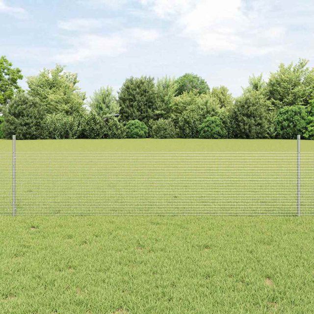 vidaXL Geschweißter Drahtzaun mit Pfosten 10 x 0,5 m Verzinkter Stahl