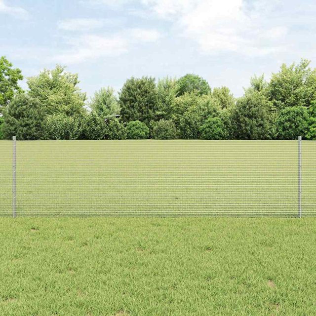 vidaXL Geschweißter Drahtzaun mit Pfosten 10 x 0,6 m Verzinkter Stahl