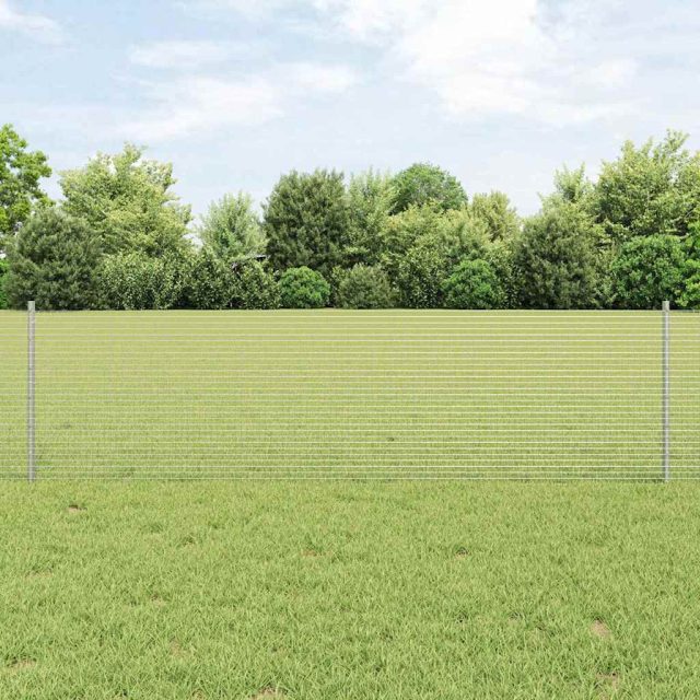 vidaXL Geschweißter Drahtzaun mit Pfosten 10 x 0,6 m Verzinkter Stahl