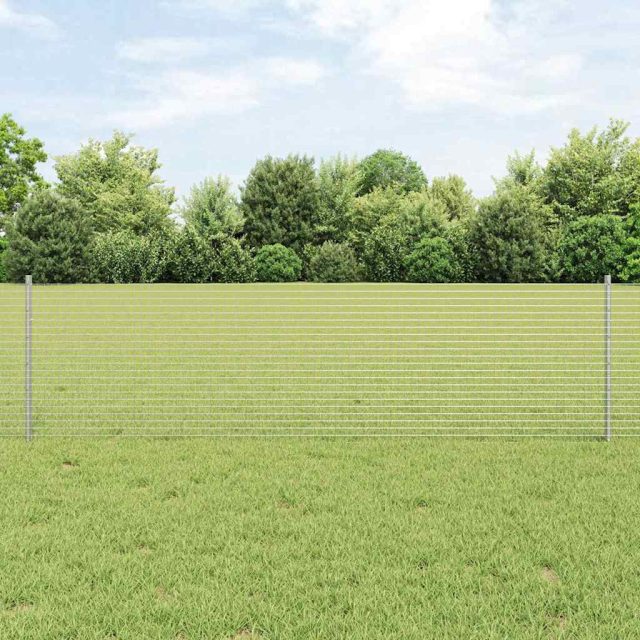 vidaXL Geschweißter Drahtzaun mit Pfosten 10 x 0,6 m Verzinkter Stahl