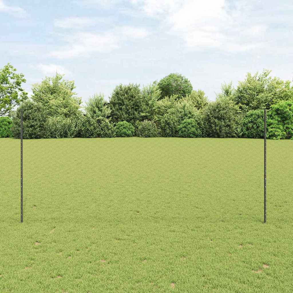 vidaXL Sechseckzaun mit Pfosten 50 x 1,4 m PVC-beschichteter Stahl