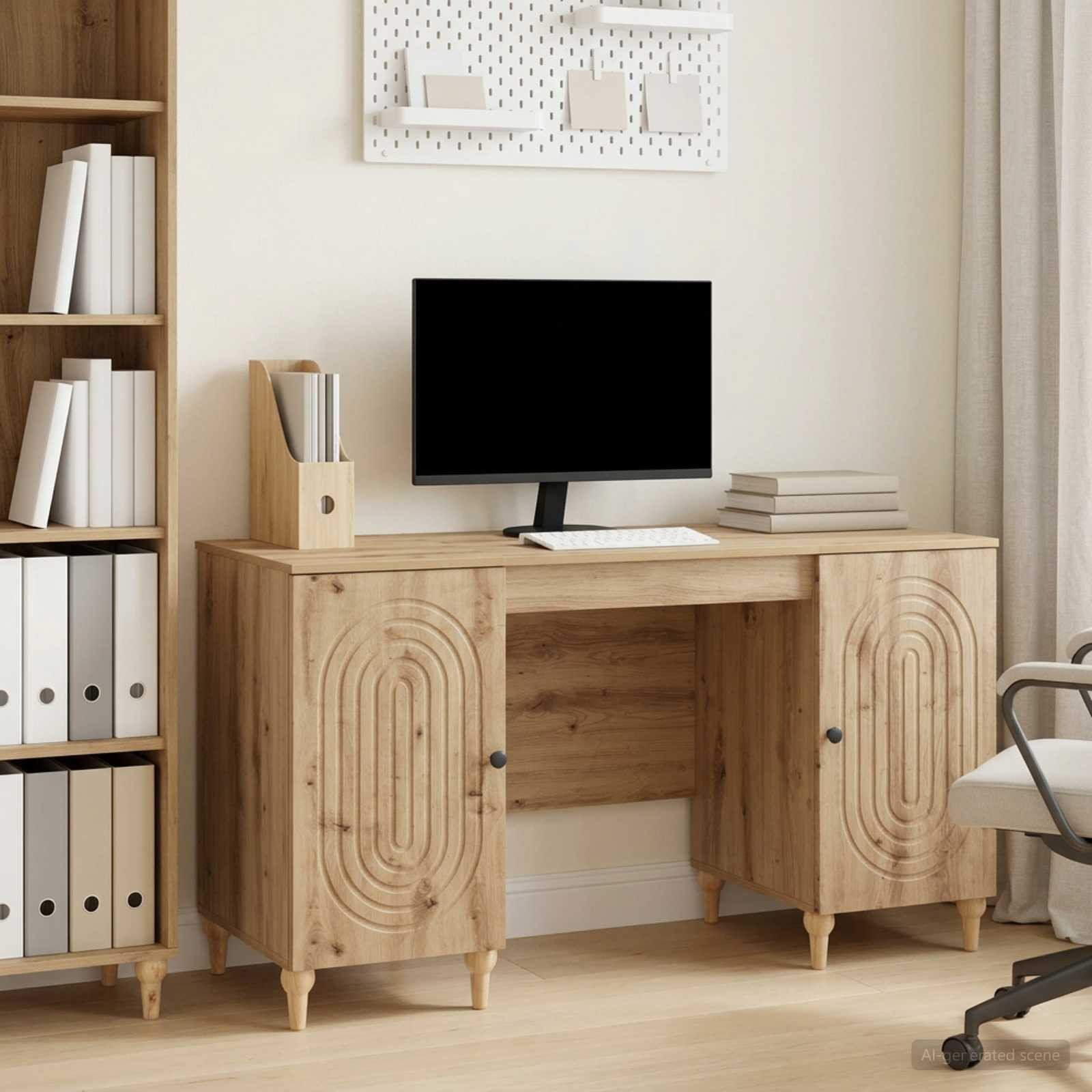vidaXL Schreibtisch Artisan-Eiche Holzwerkstoff 142,5 x 50 x 75 cm