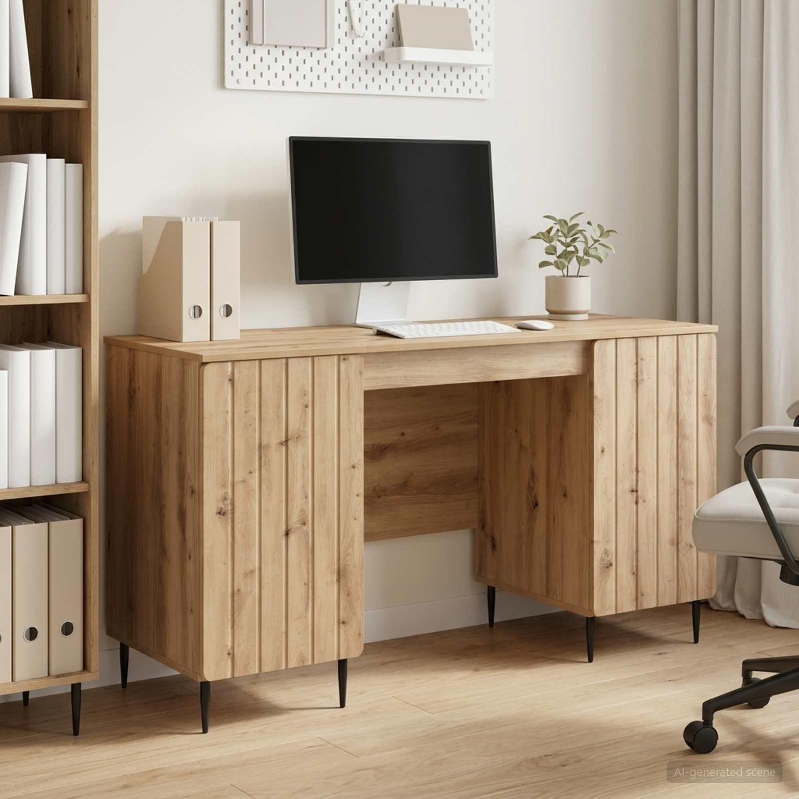 vidaXL Schreibtisch Artisan-Eiche Holzwerkstoff 142,5 x 50 x 75 cm