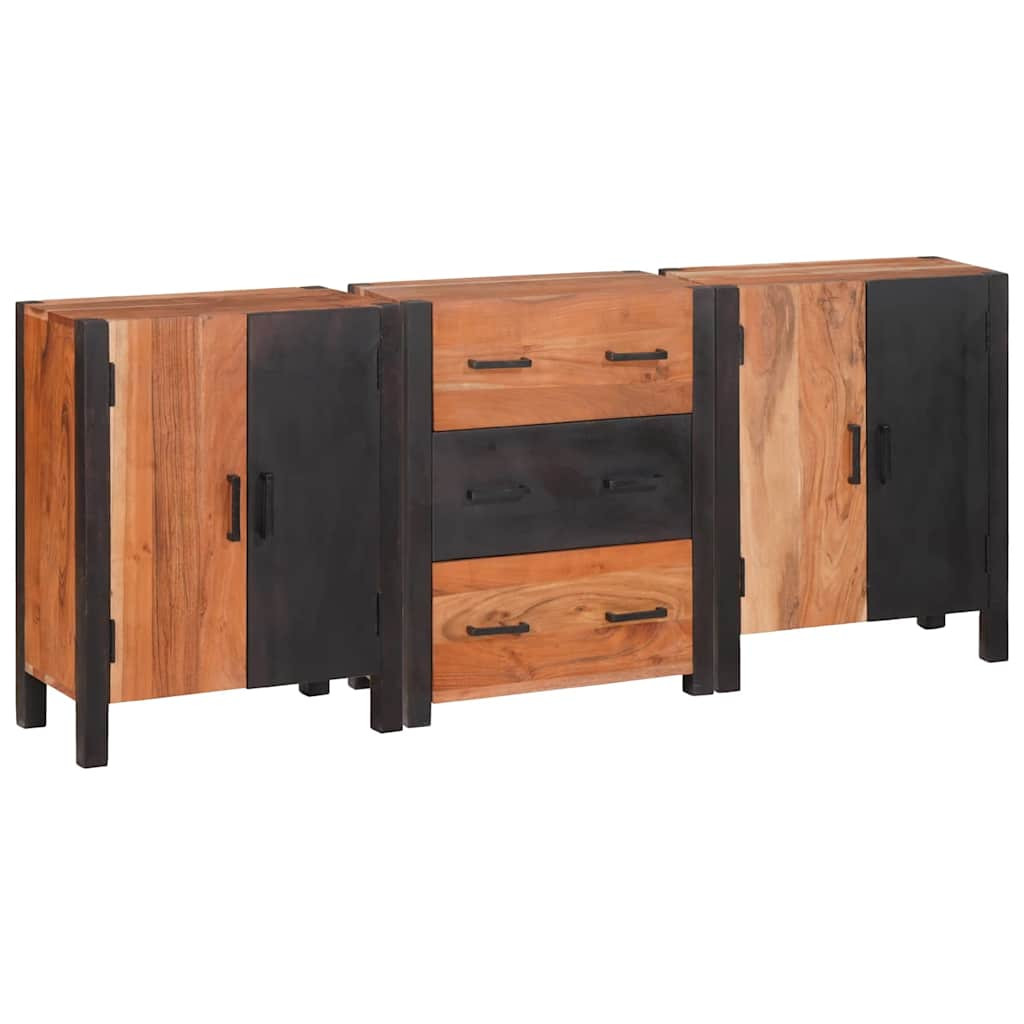 vidaXL Sideboard 3 pcs Braun 55 x 30 x 75 cm Massivholz Akazie
