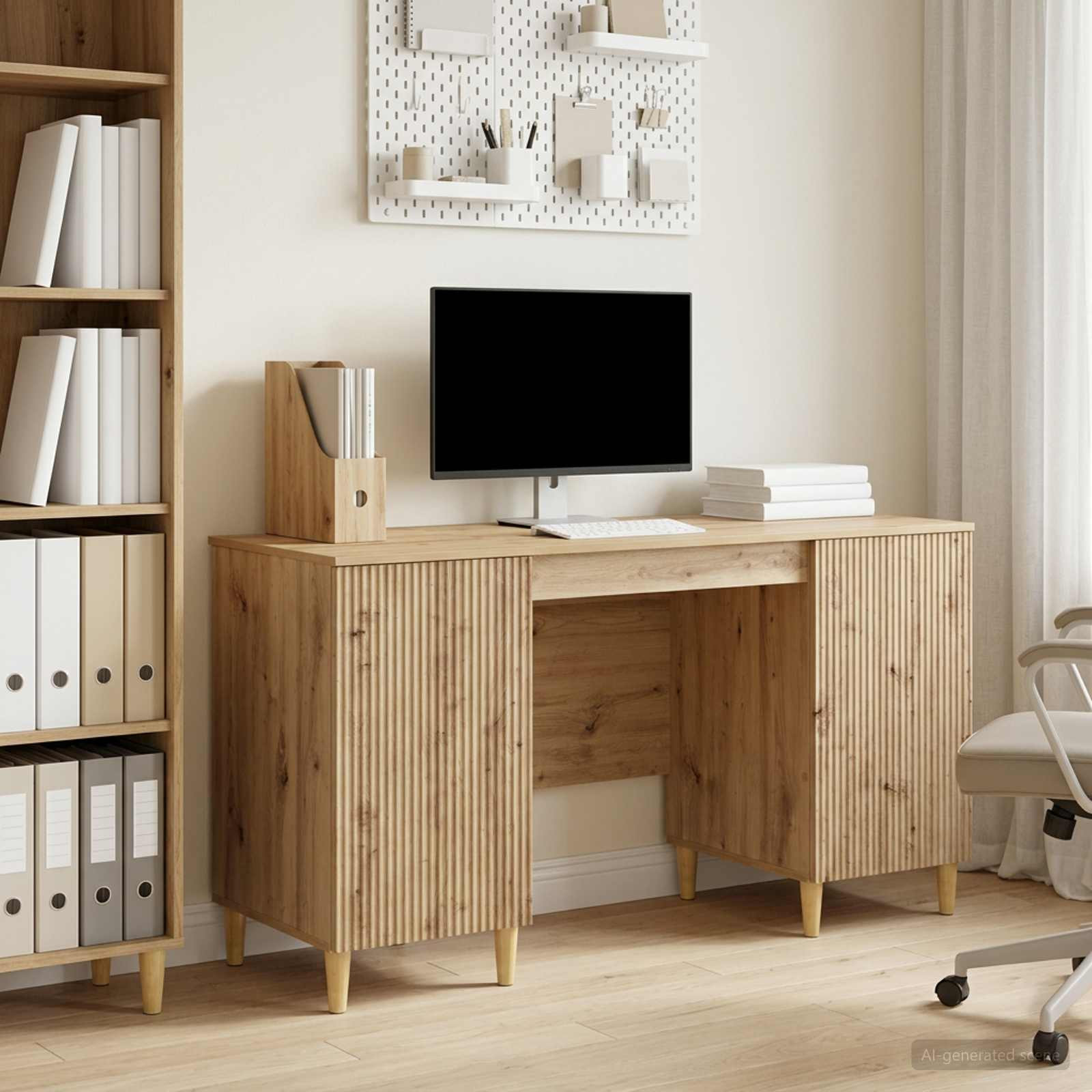 vidaXL Schreibtisch Artisan-Eiche Holzwerkstoff 142,5 x 50 x 75 cm