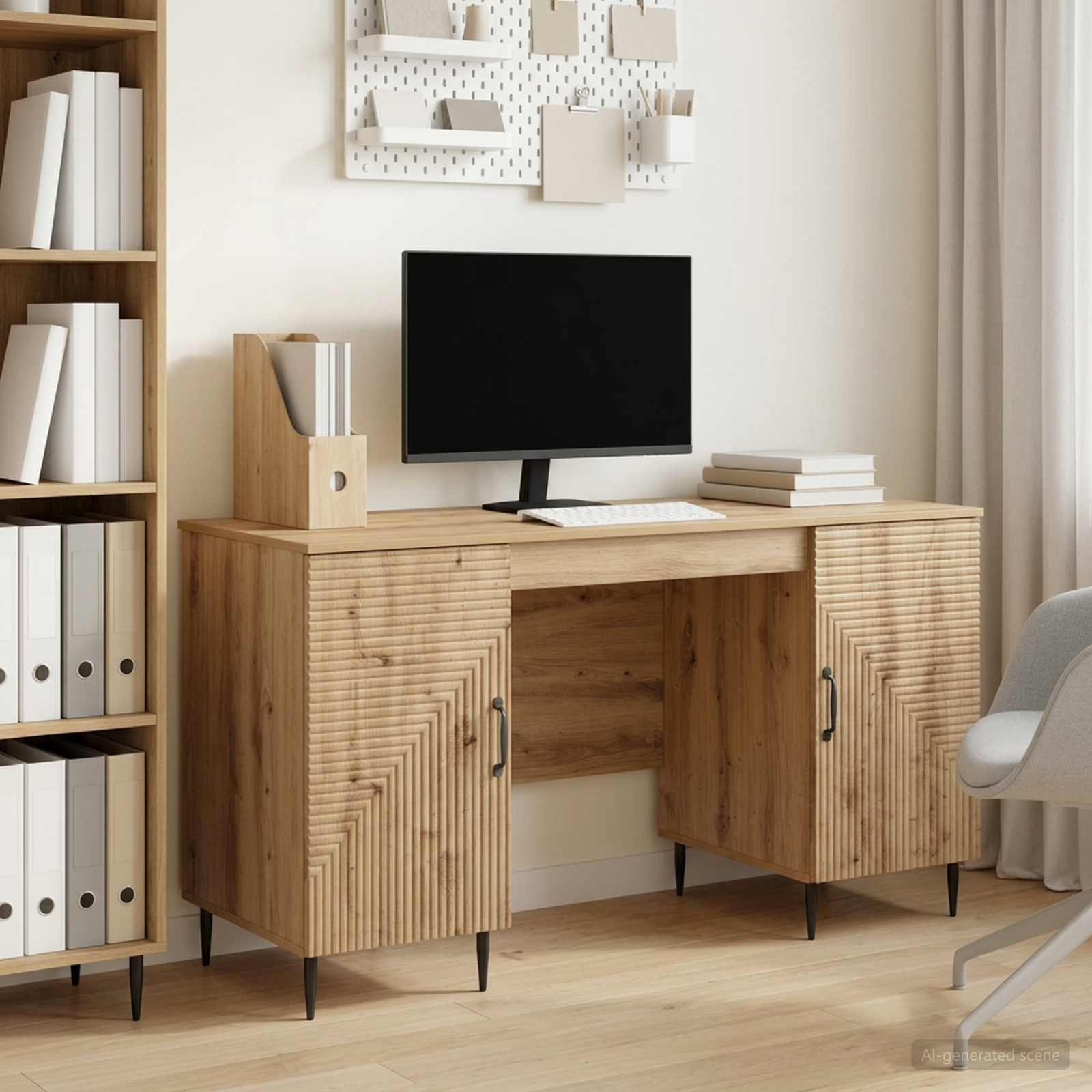 vidaXL Schreibtisch Artisan-Eiche Holzwerkstoff 142,5 x 50 x 75 cm