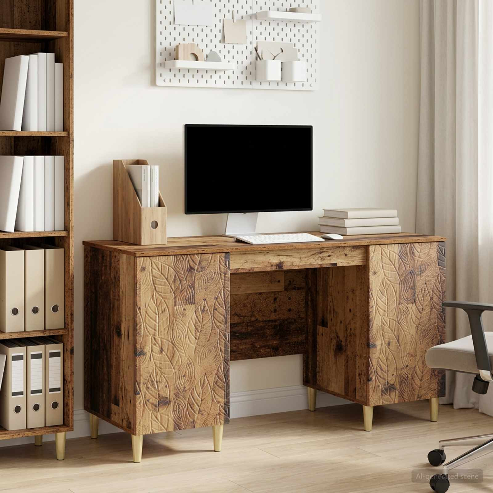 vidaXL Schreibtisch Altholz Holzwerkstoff 142,5 x 50 x 75 cm