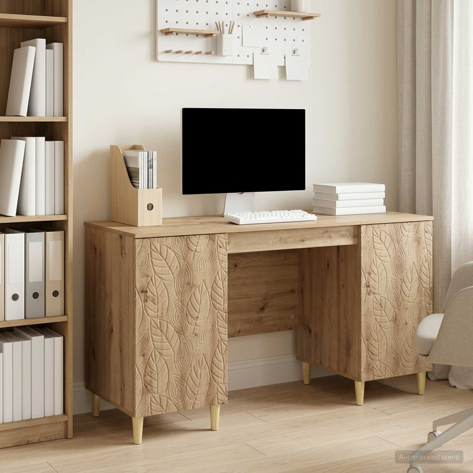 vidaXL Schreibtisch Artisan-Eiche Holzwerkstoff 142,5 x 50 x 75 cm