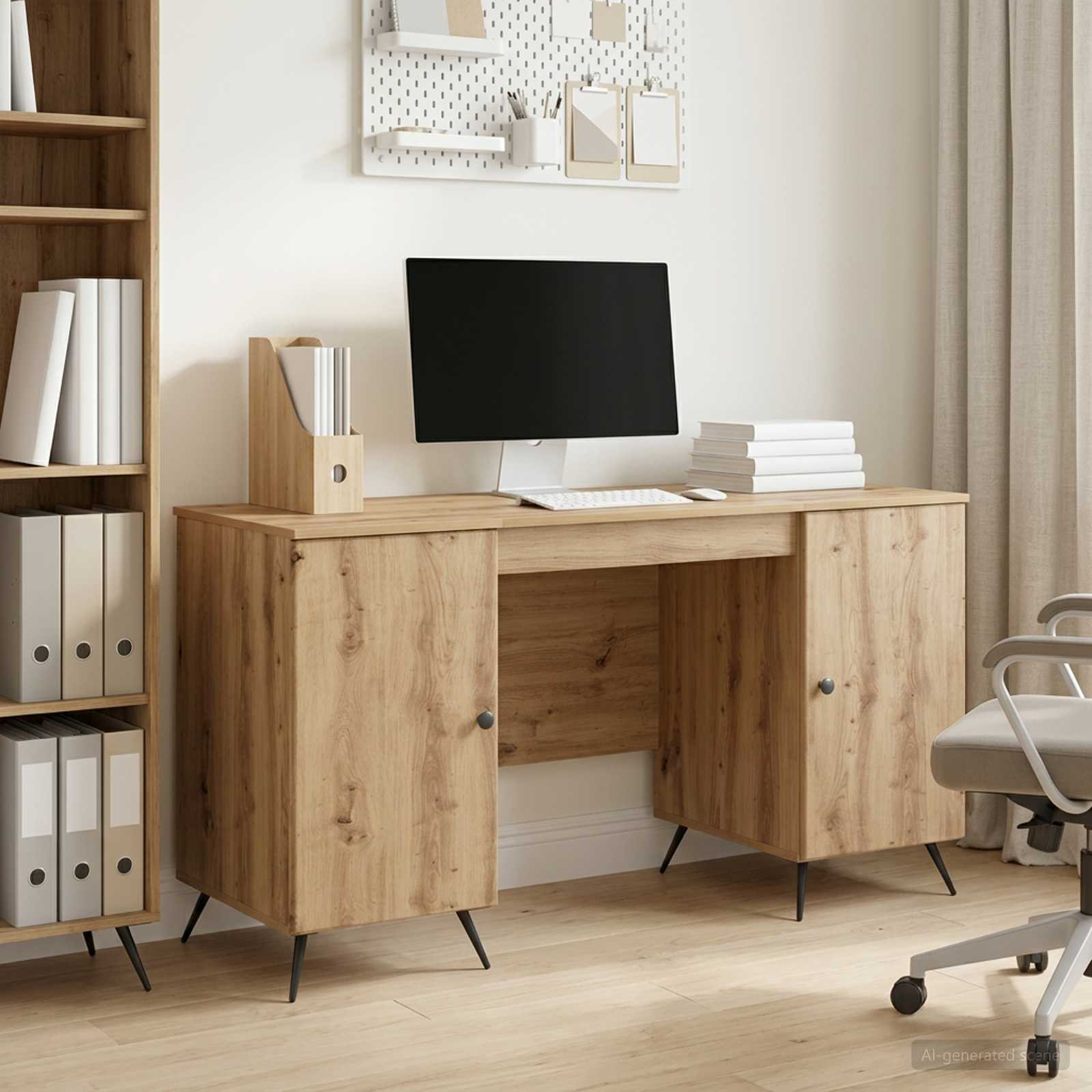 vidaXL Schreibtisch Artisan-Eiche Holzwerkstoff 142,5 x 50 x 75 cm