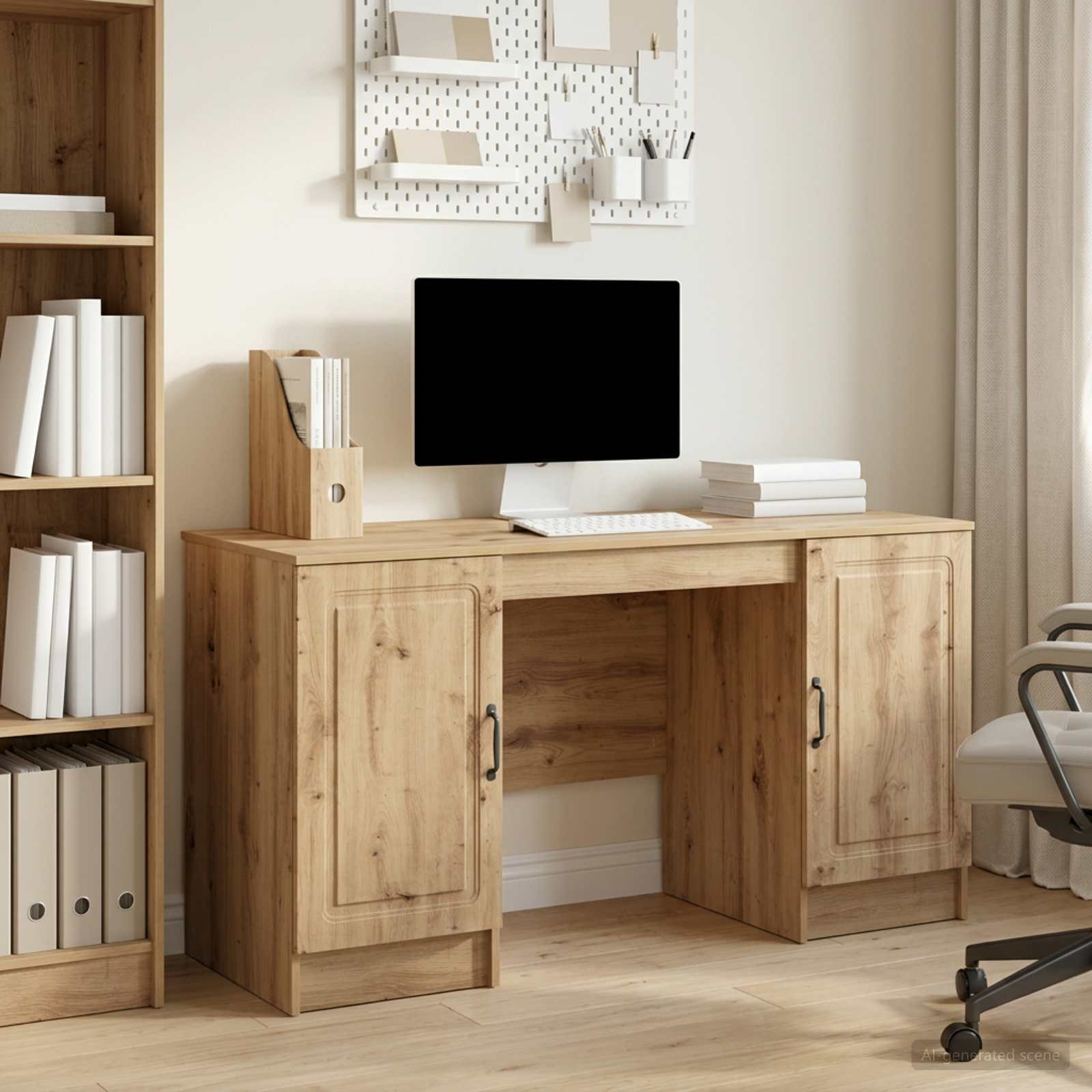 vidaXL Schreibtisch Artisan-Eiche Holzwerkstoff 142,5 x 50 x 75 cm