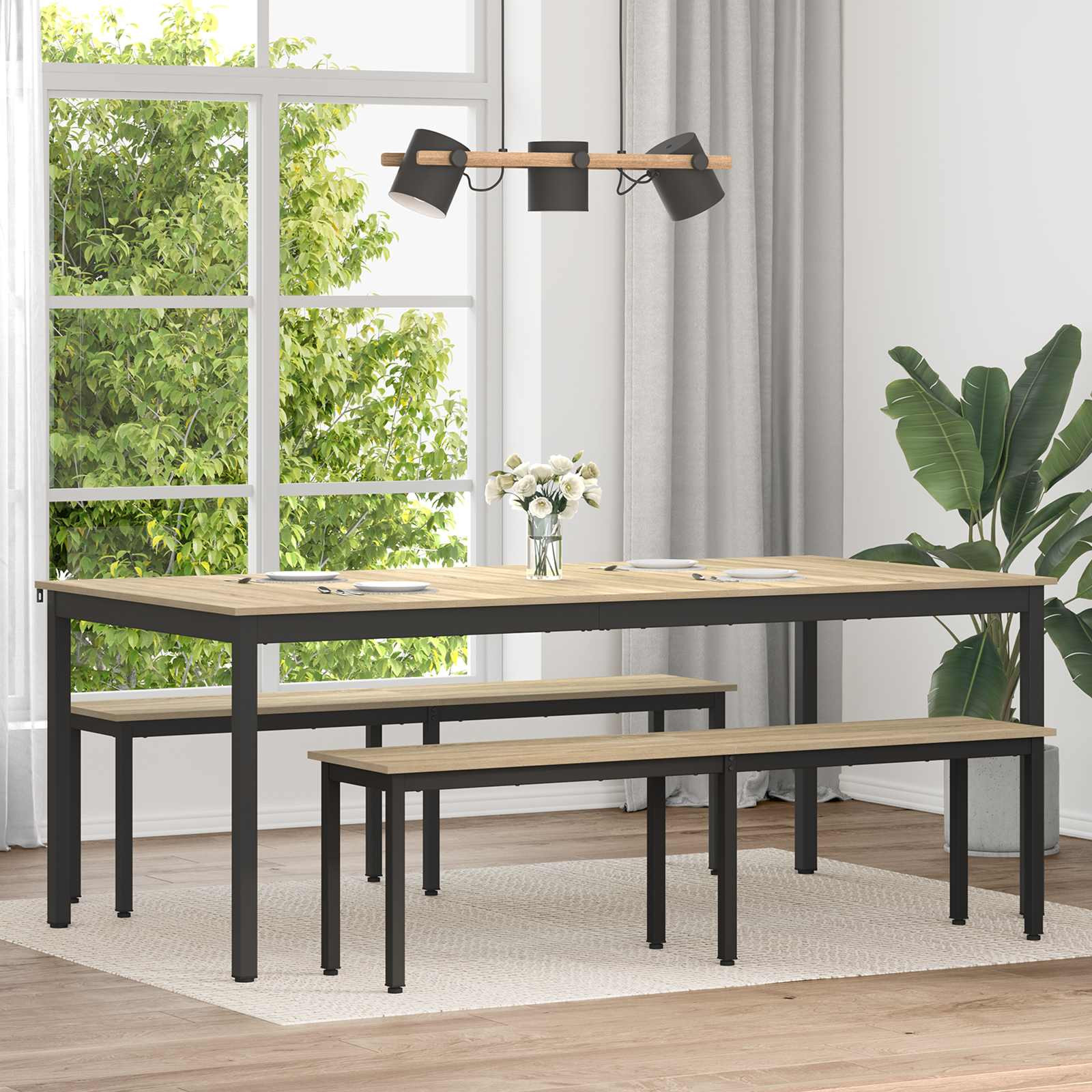 vidaXL Esstische 200 x 100 x 75 cm Holzwerkstoff Rechtwinklig