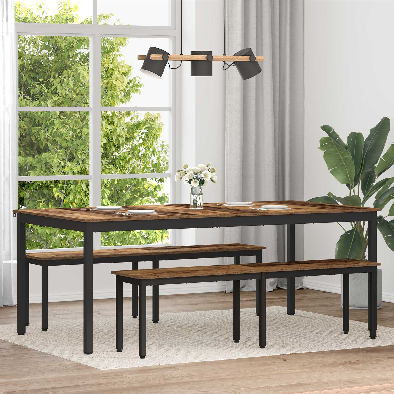 vidaXL Esstische 200 x 100 x 75 cm Holzwerkstoff Rechtwinklig