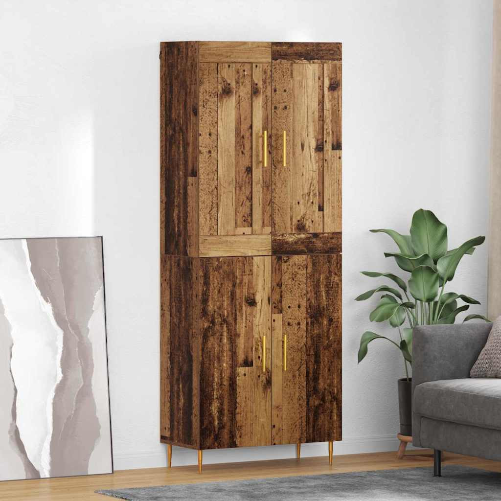 vidaXL Highboard Altholz 69,5 x 34 x 180 cm Holzwerkstoff