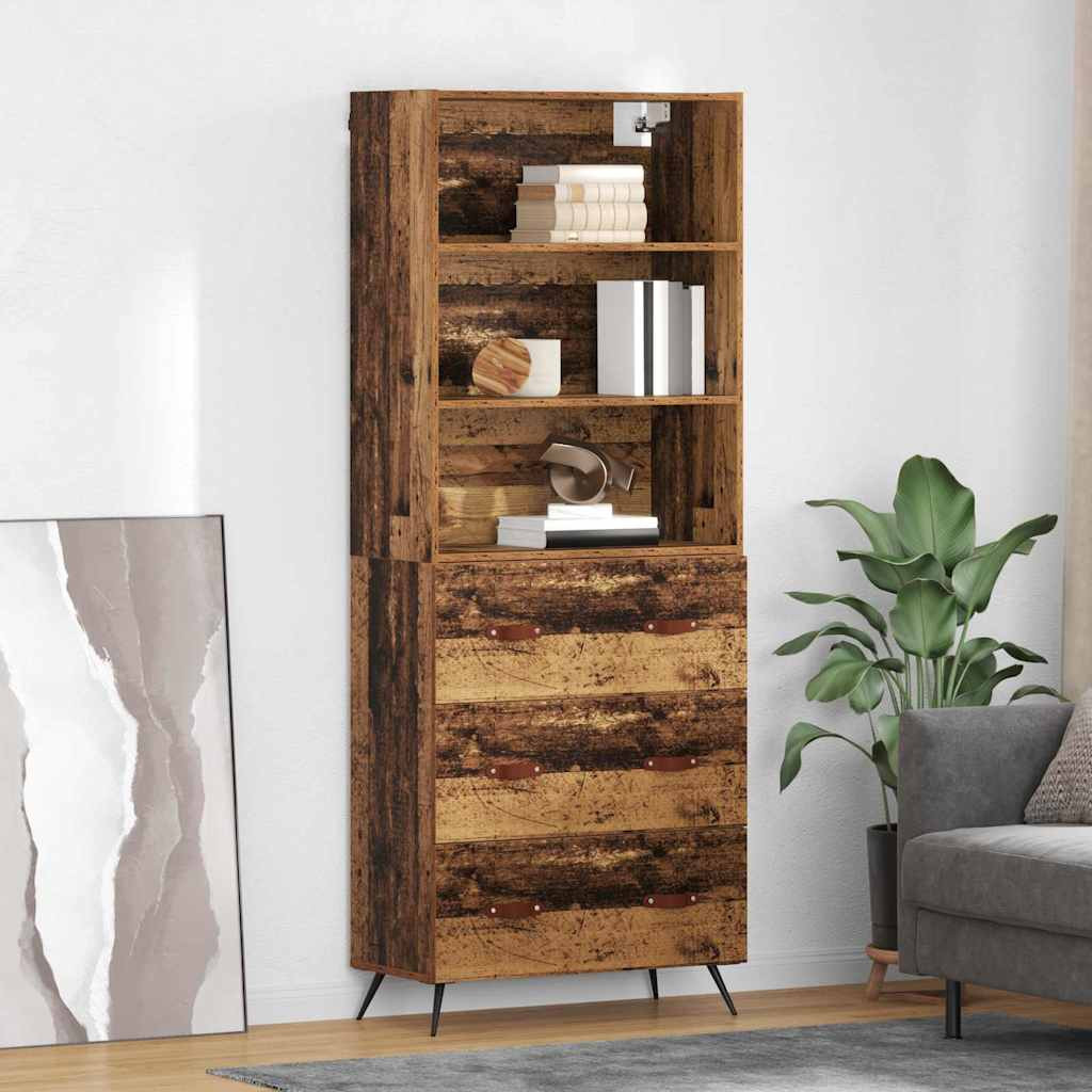 vidaXL Highboard Altholz 69,5 x 34 x 180 cm Holzwerkstoff