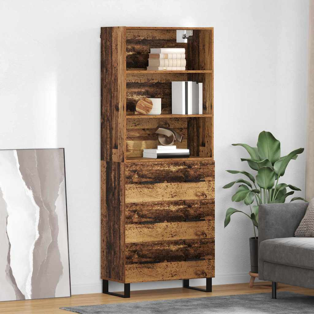 vidaXL Highboard mit Schubladen 2 pcs Altholz Holzwerkstoff