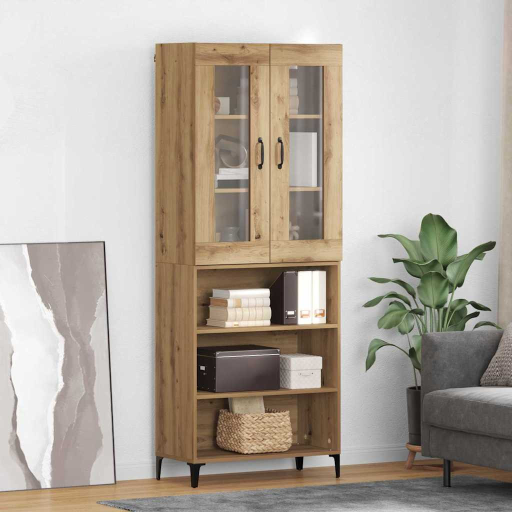 vidaXL Highboard Artisan-Eiche 69,5 x 34 x 180 cm Holzwerkstoff