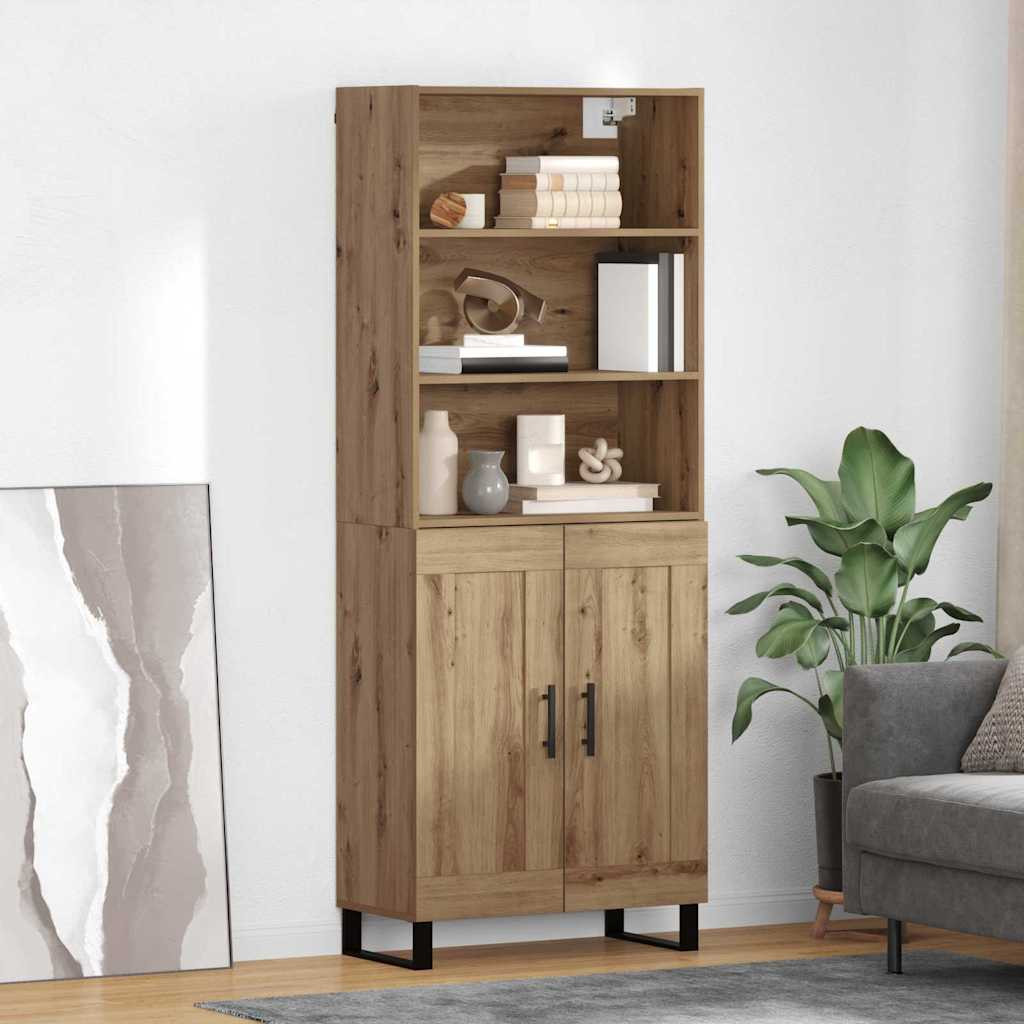vidaXL Highboard 2 pcs Artisan-Eiche 69,5 x 34 x 180 cm Holzwerkstoff