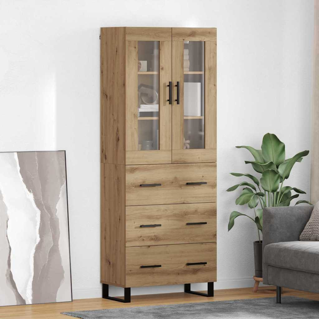 vidaXL Highboard 2 pcs Artisan-Eiche 69,5 x 34 x 180 cm Holzwerkstoff