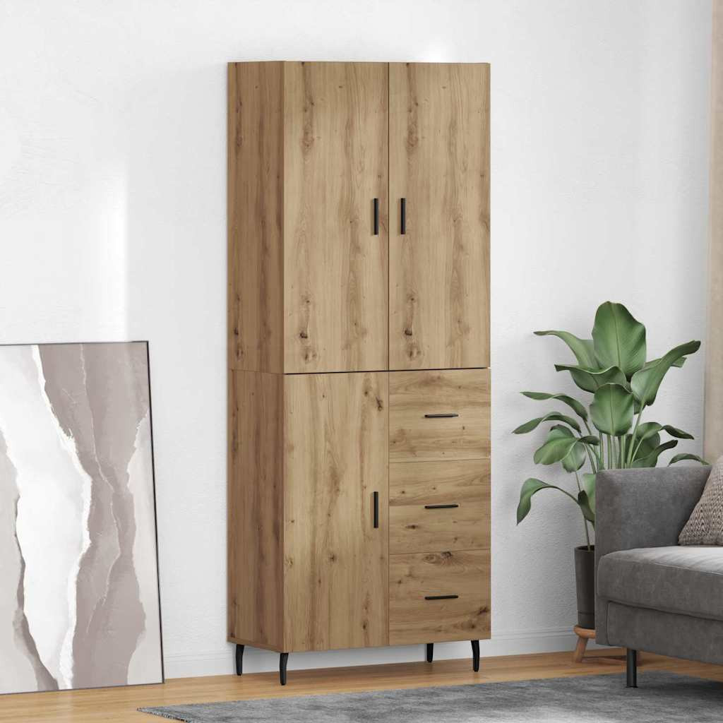 vidaXL Highboard 2 pcs Artisan-Eiche 69,5 x 34 x 180 cm Holzwerkstoff