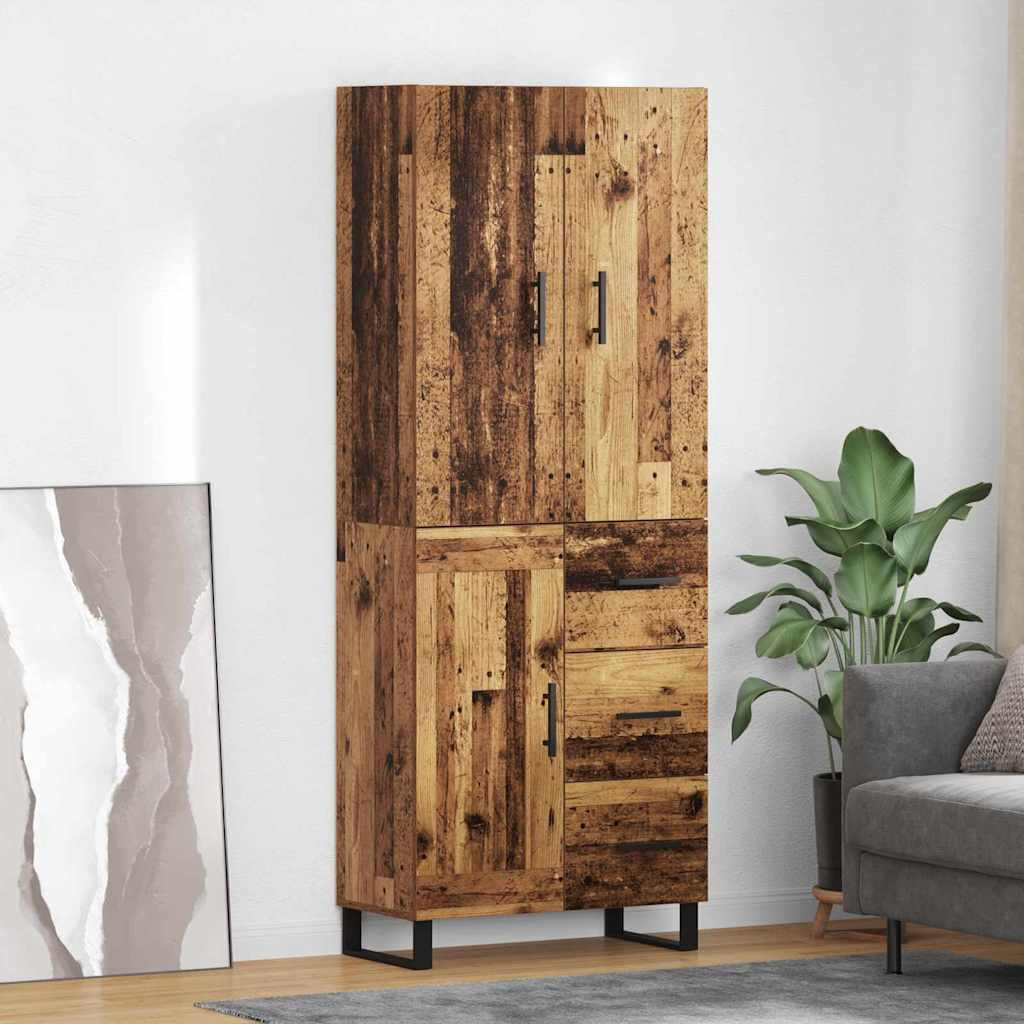 vidaXL Highboard mit Schubladen 2 pcs Altholz 69,5 x 34 x 180 cm