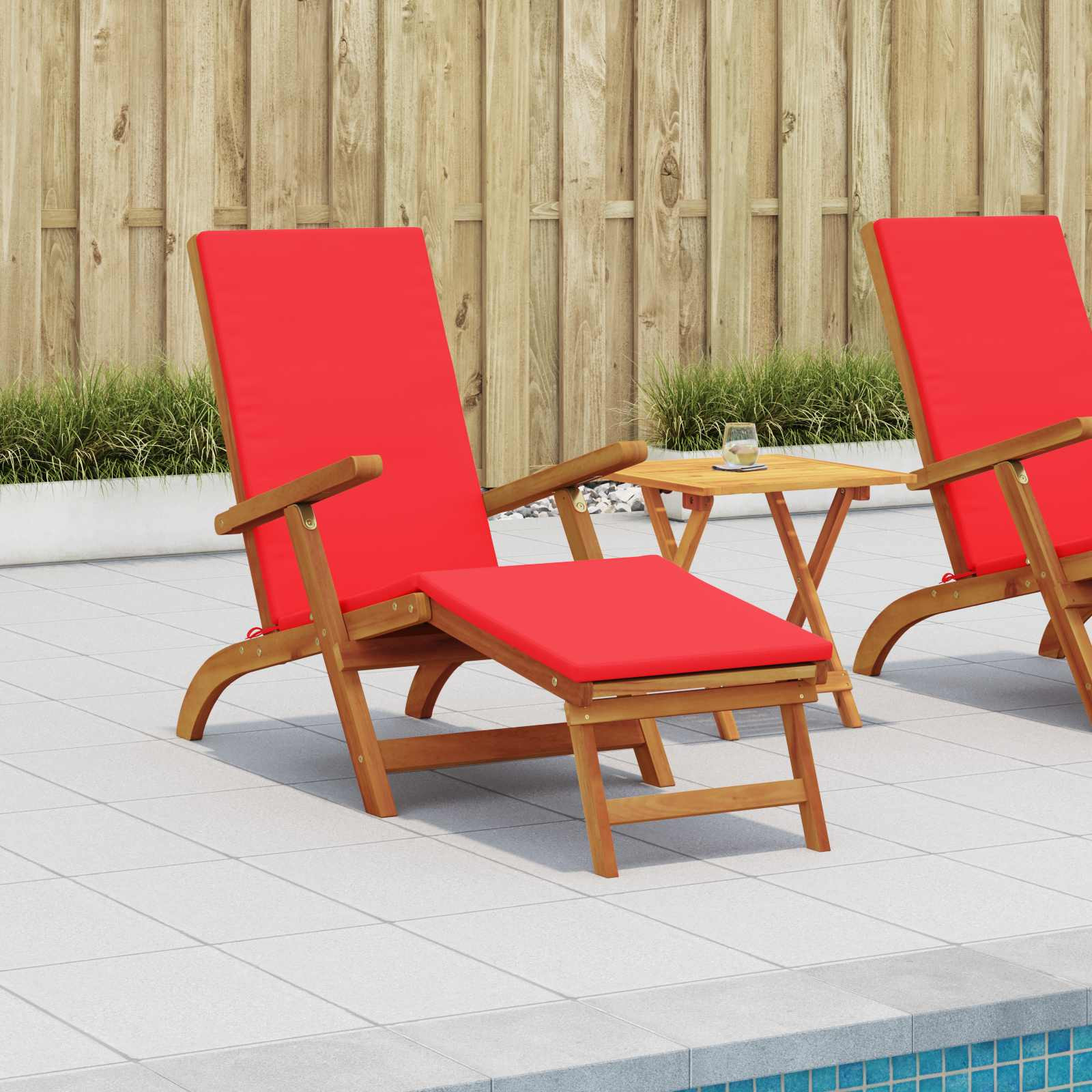 vidaXL Liegestuhl zum Verstellen und Klappen 2 pcs Rot