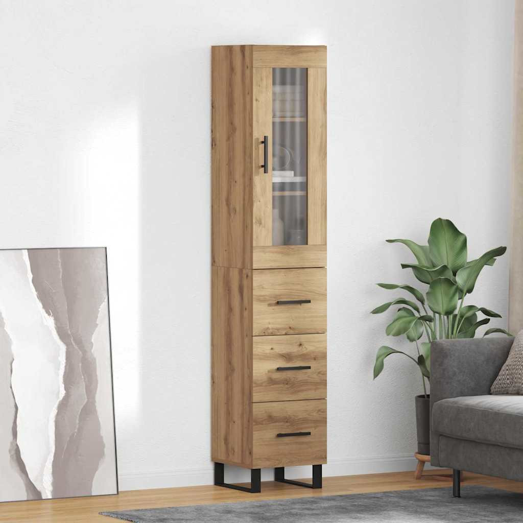 vidaXL Highboard Artisan-Eiche 34,5 x 34 x 180 cm Holzwerkstoff