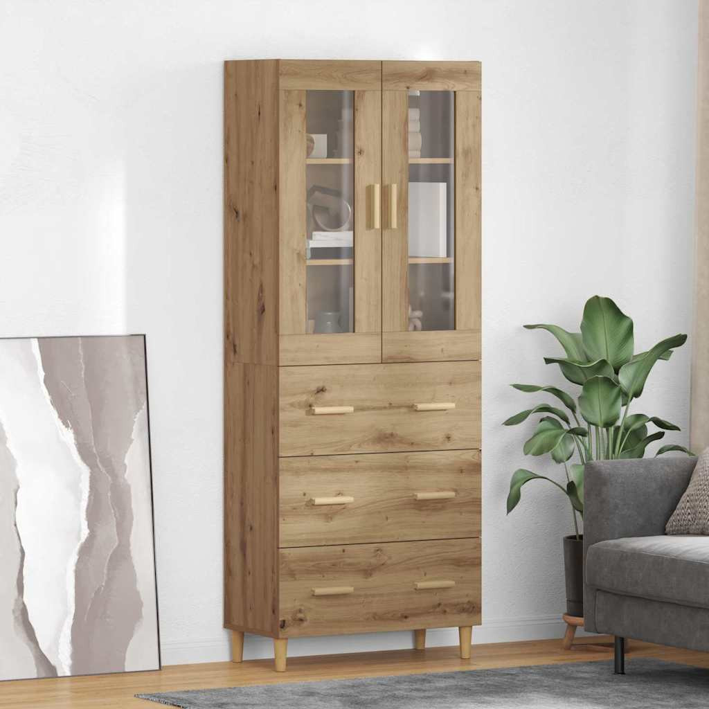 vidaXL Highboard Artisan-Eiche 69,5 x 34 x 180 cm