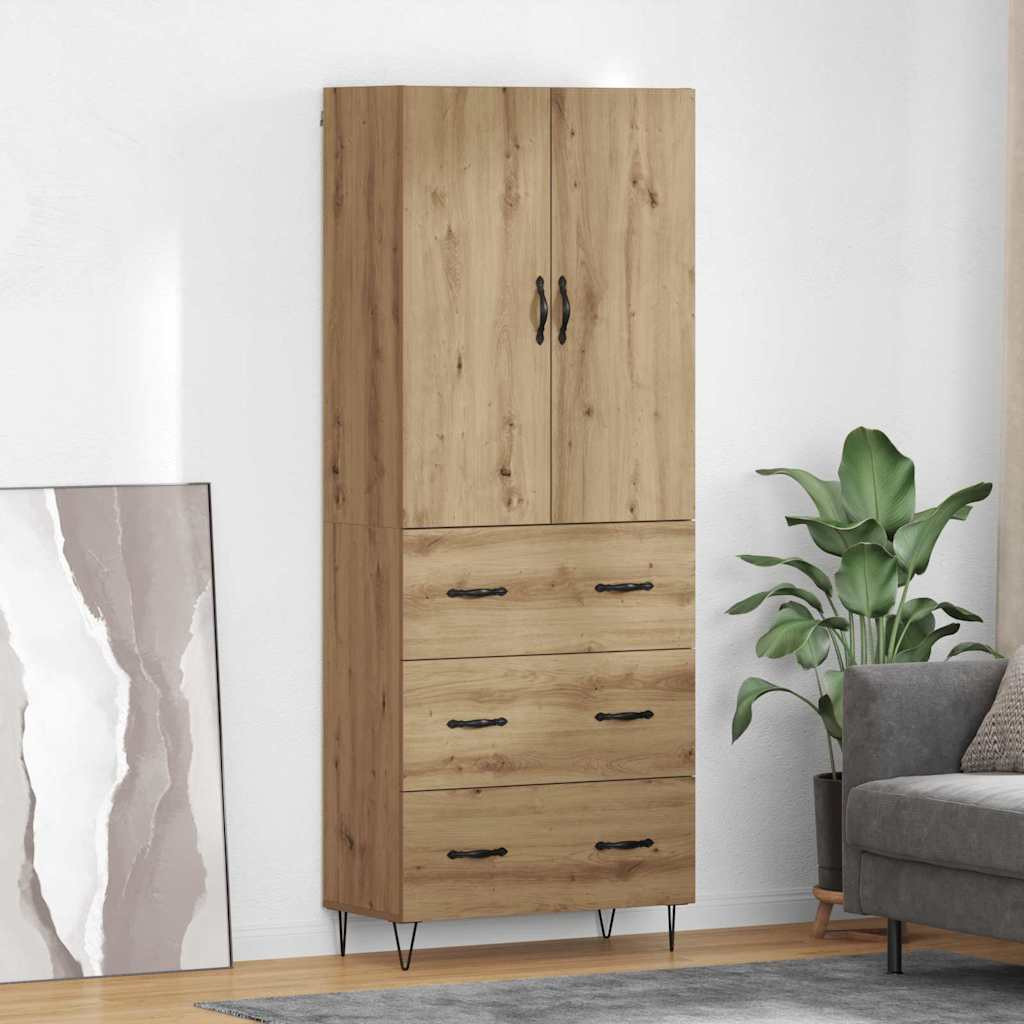 vidaXL Highboard 2 pcs Artisan-Eiche 69,5 x 34 x 180 cm Holzwerkstoff