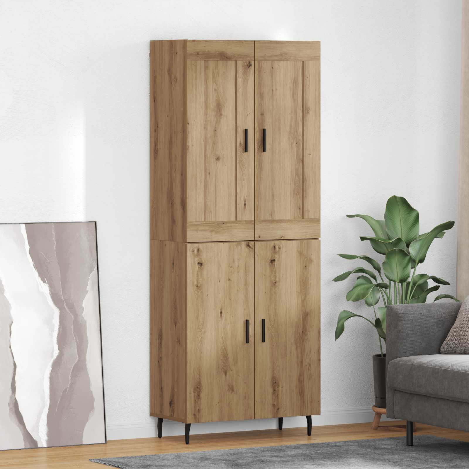 vidaXL Highboard 2 pcs Artisan-Eiche 69,5 x 34 x 180 cm Holzwerkstoff