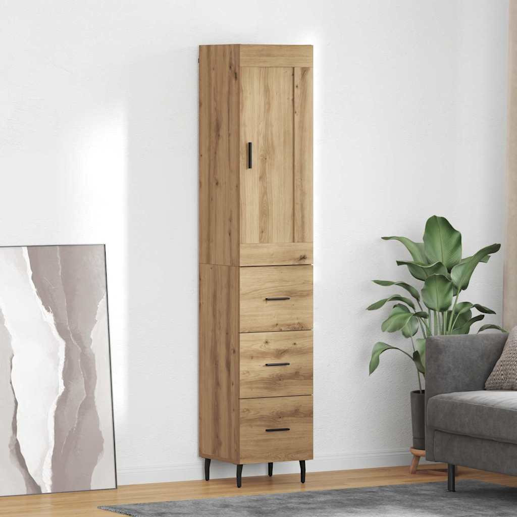 vidaXL Highboard Artisan-Eiche 34,5 x 34 x 180 cm Holzwerkstoff