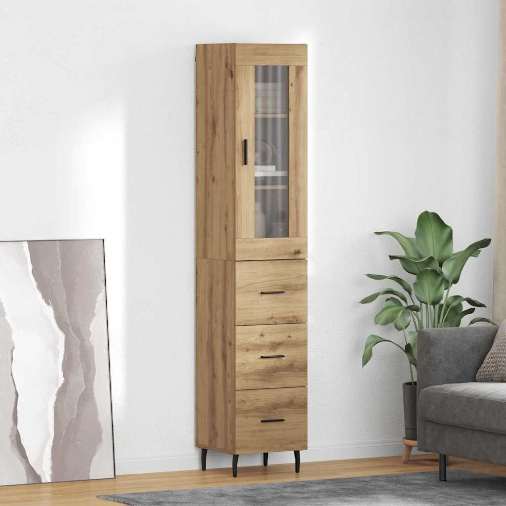 vidaXL Highboard Artisan-Eiche 34,5 x 34 x 180 cm Holzwerkstoff
