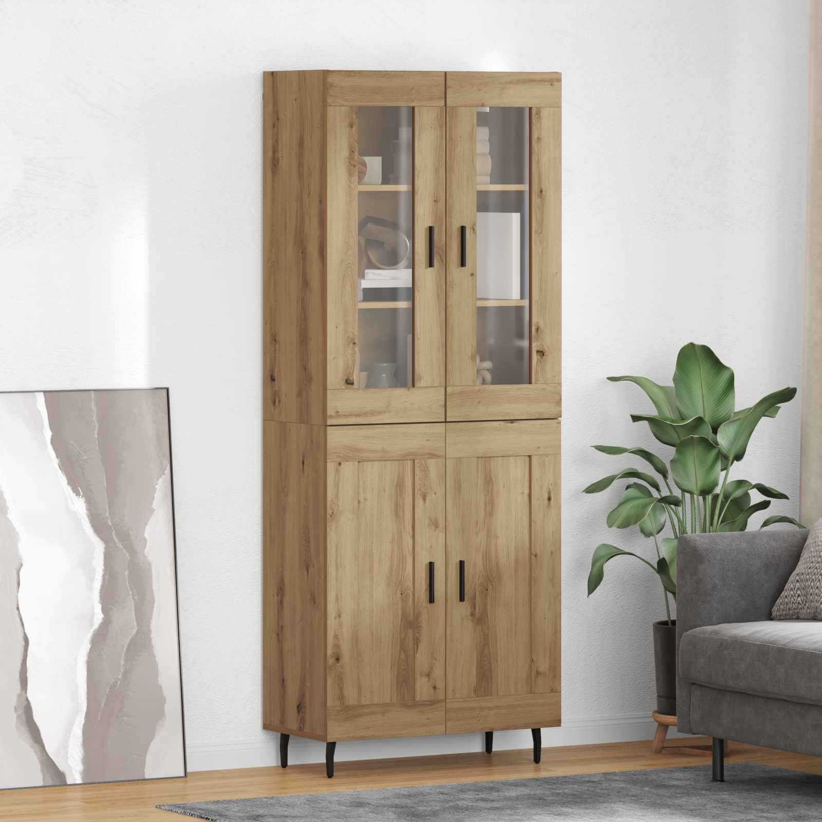 vidaXL Highboard 2 pcs Artisan-Eiche 69,5 x 34 x 180 cm Holzwerkstoff