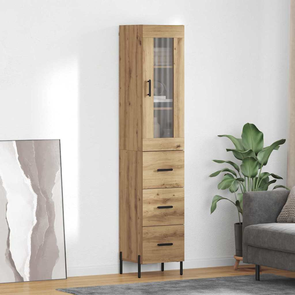 vidaXL Highboard Artisan-Eiche 34,5 x 34 x 180 cm Holzwerkstoff
