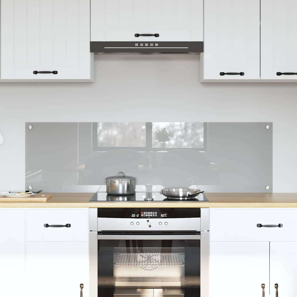 vidaXL Küchenrückwand 2 pcs Hellgrau 70 x 40 cm Gehärtetes Glas