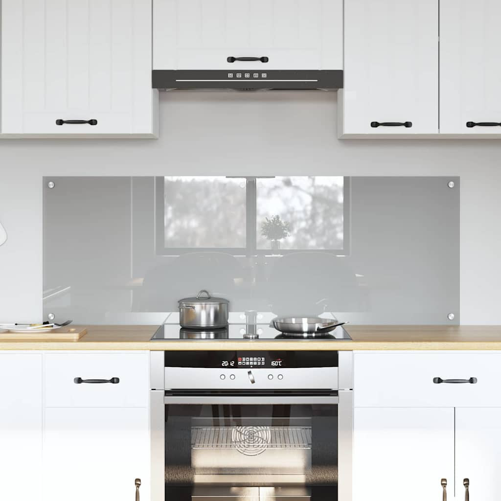 vidaXL Küchenrückwand 2 pcs Hellgrau 70 x 50 cm Gehärtetes Glas