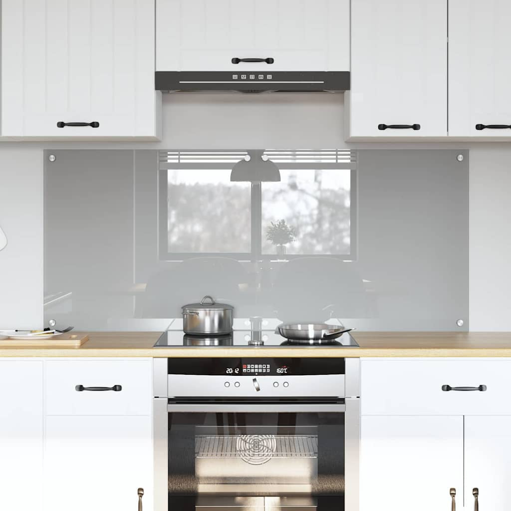 vidaXL Küchenrückwand 2 pcs Hellgrau 70 x 60 cm Gehärtetes Glas