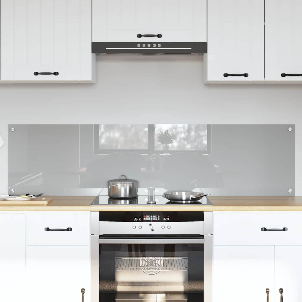 vidaXL Küchenrückwand 2 pcs Hellgrau 80 x 40 cm Gehärtetes Glas