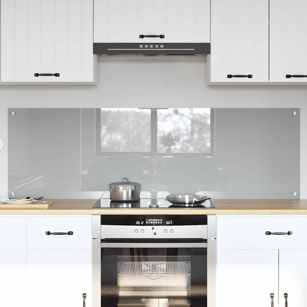 vidaXL Küchenrückwand 2 pcs Hellgrau 80 x 50 cm Gehärtetes Glas