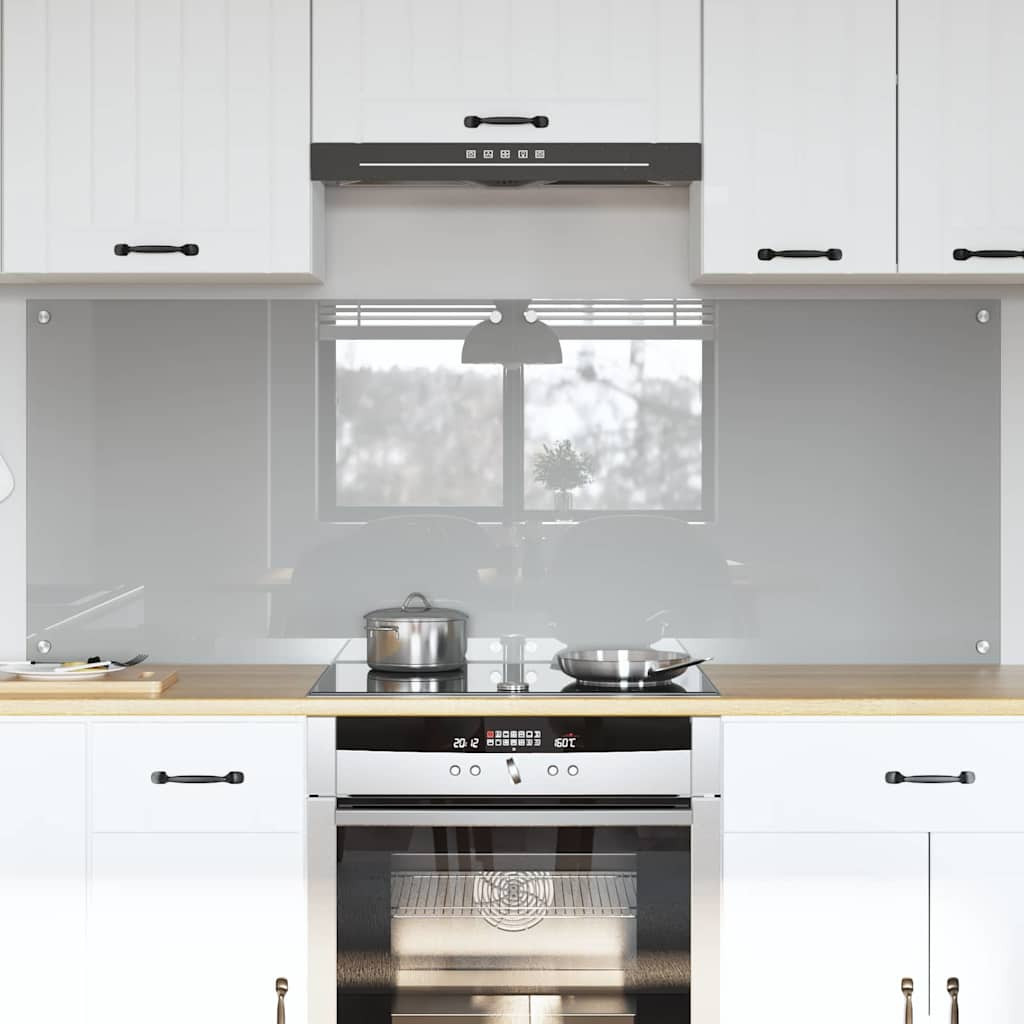 vidaXL Küchenrückwand 2 pcs Hellgrau 80 x 60 cm Gehärtetes Glas