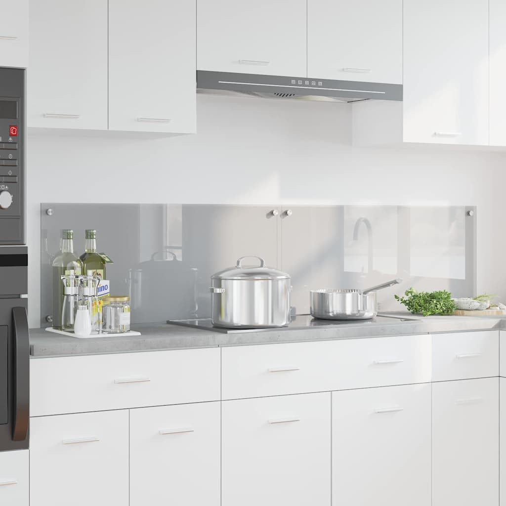 vidaXL Küchenrückwand 2 pcs Hellgrau 90 x 40 cm Gehärtetes Glas