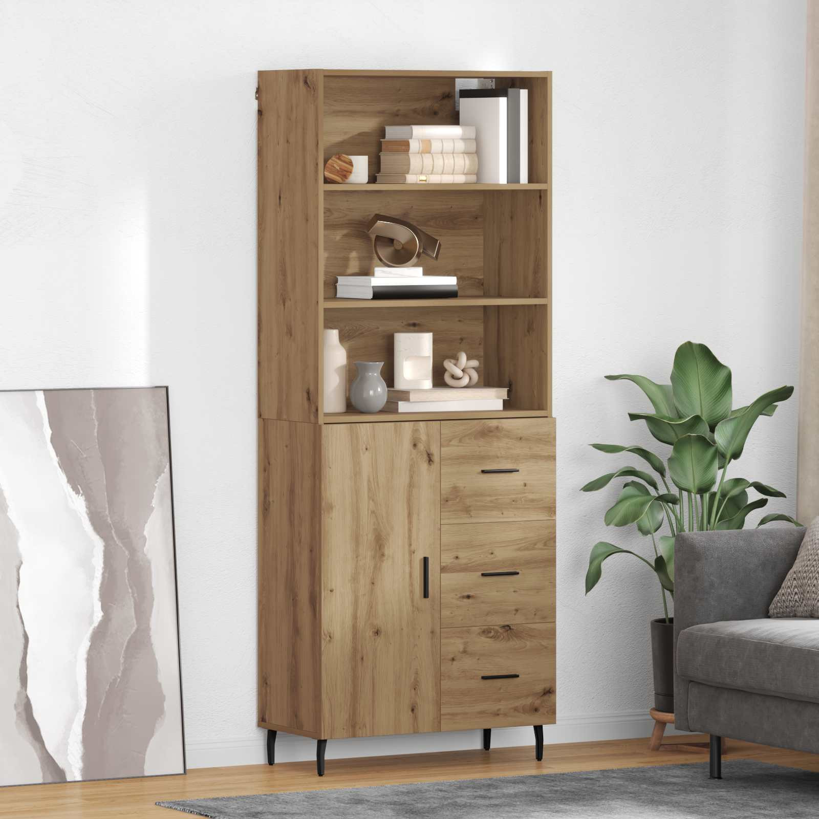 vidaXL Highboard 2 pcs Artisan-Eiche 69,5 x 32,5 x 180 cm