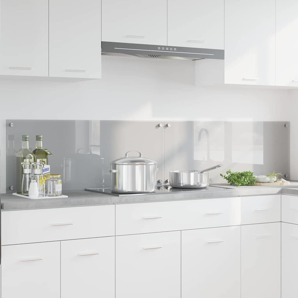 vidaXL Küchenrückwand 2 pcs Hellgrau 100 x 40 cm Gehärtetes Glas