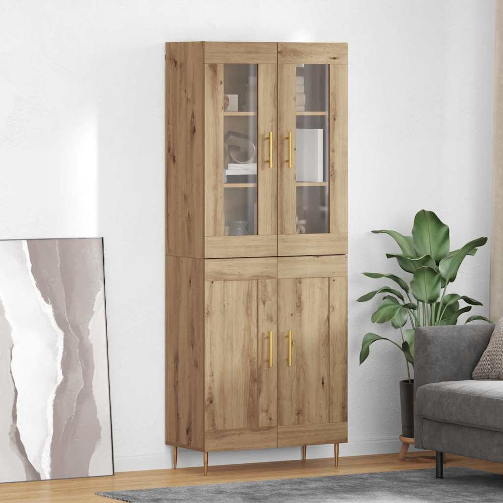 vidaXL Highboard 2 pcs Artisan-Eiche 69,5 x 34 x 180 cm Holzwerkstoff