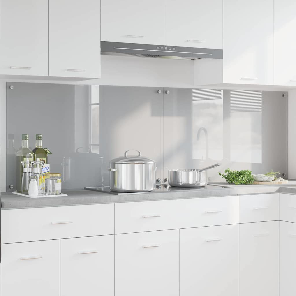 vidaXL Küchenrückwand 2 pcs Hellgrau 100 x 60 cm Gehärtetes Glas