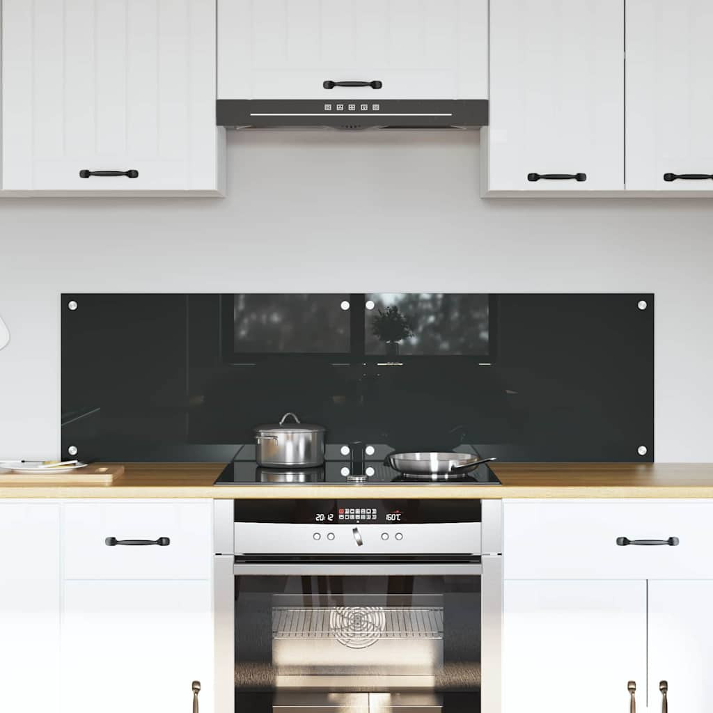 vidaXL Küchenrückwand 2 pcs Dunkelgrau 70 x 40 cm Gehärtetes Glas