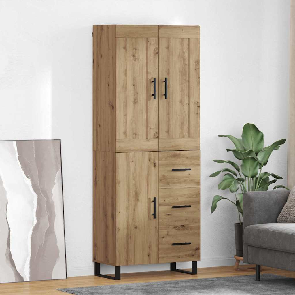 vidaXL Highboard 2 pcs Artisan-Eiche 69,5 x 34 x 180 cm Holzwerkstoff