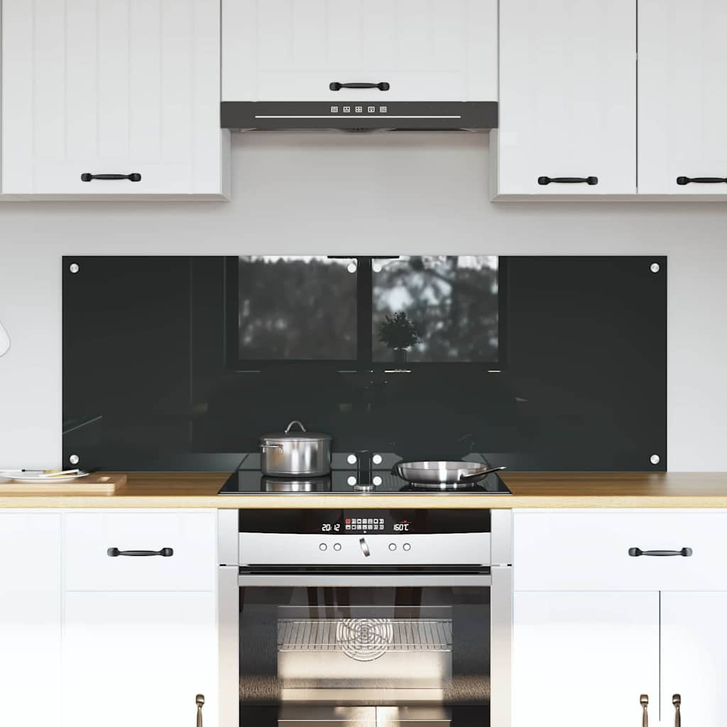 vidaXL Küchenrückwand 2 pcs Dunkelgrau 70 x 50 cm Gehärtetes Glas