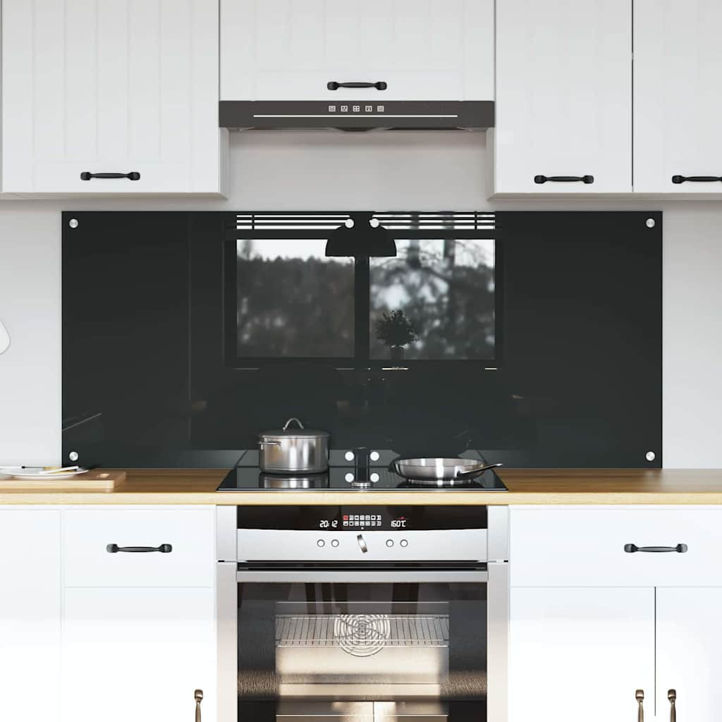 vidaXL Küchenrückwand 2 pcs Dunkelgrau 70 x 60 cm Gehärtetes Glas